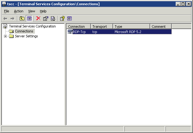 Terminal Services Configuration Console