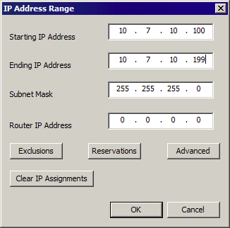 IP Address Range Window