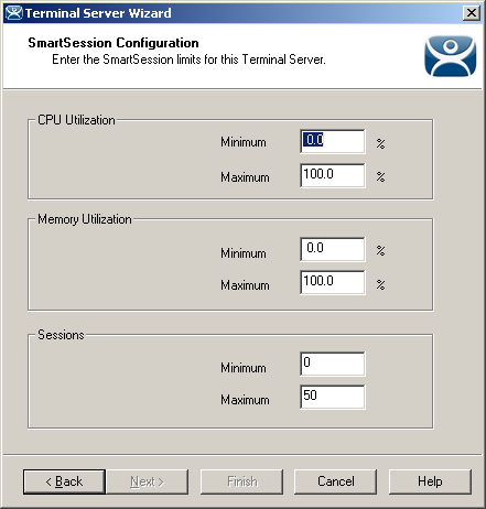Terminal Server List Wizard - SmartSession Configuration