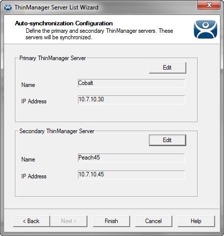 Synchronized Pair of ThinManager Servers