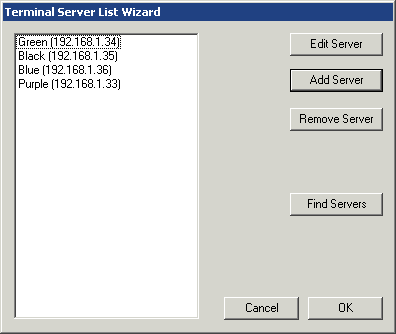 Terminal Server List Wizard