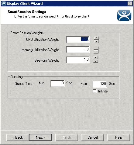 Terminal Services Display Client Wizard – SmartSession Settings