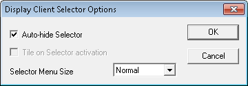 Display Client Selector Options Window