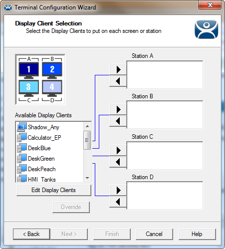 Display Client Selection