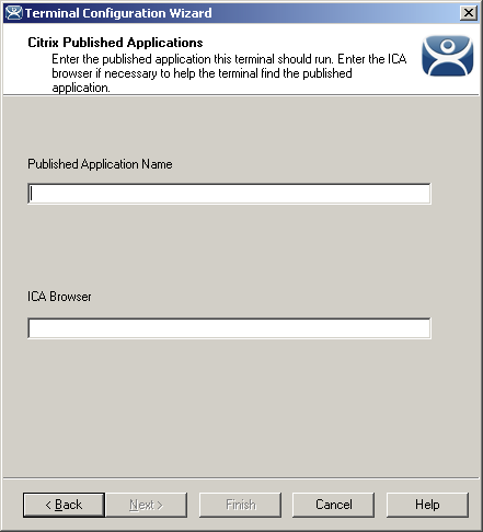 Terminal Configuration Wizard - Citrix Published Applications