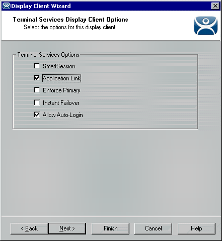 Display Client Wizard – Remote Desktop Services Display Client Options