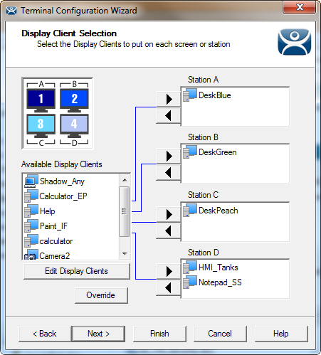 Display Client Selection
